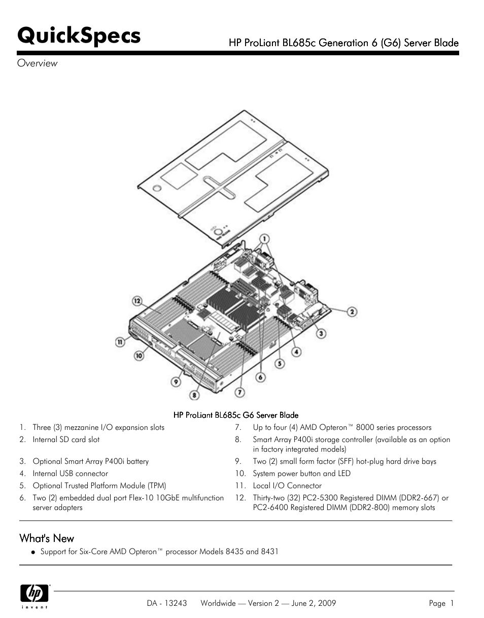 HP PROLIANT BL685C User Manual | 33 pages