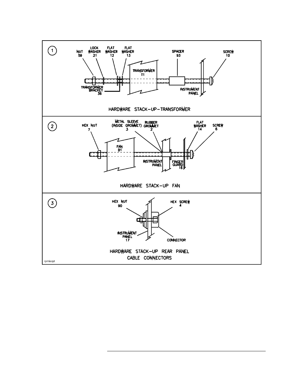 Figure 7-4. detailed views of hardware stack-ups | HP 8517B User Manual | Page 121 / 136