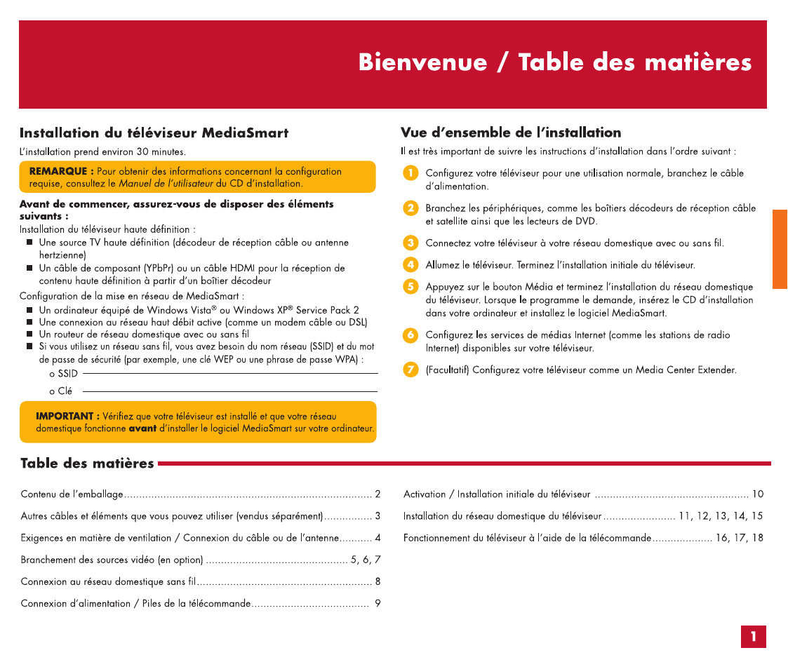 Tv home network setup | HP MediaSmart HP SL4282N User Manual | Page 22 / 76