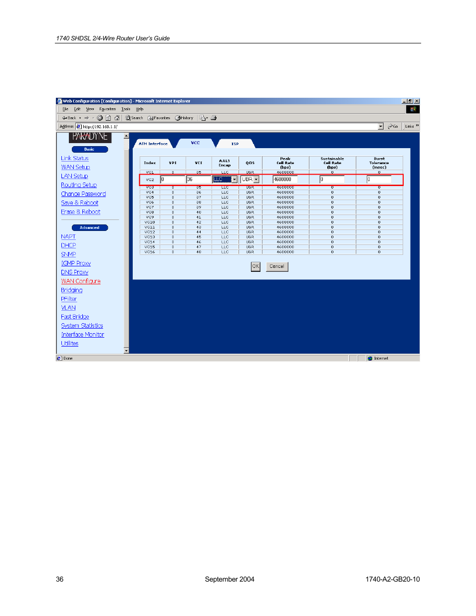 HP 1740 SHDSL User Manual | Page 36 / 87