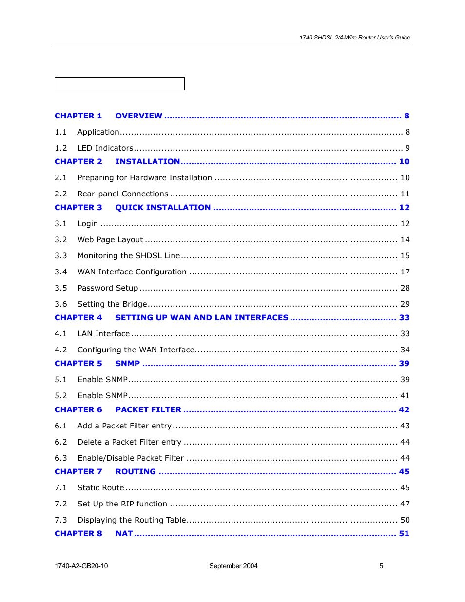 HP 1740 SHDSL User Manual | Page 5 / 87