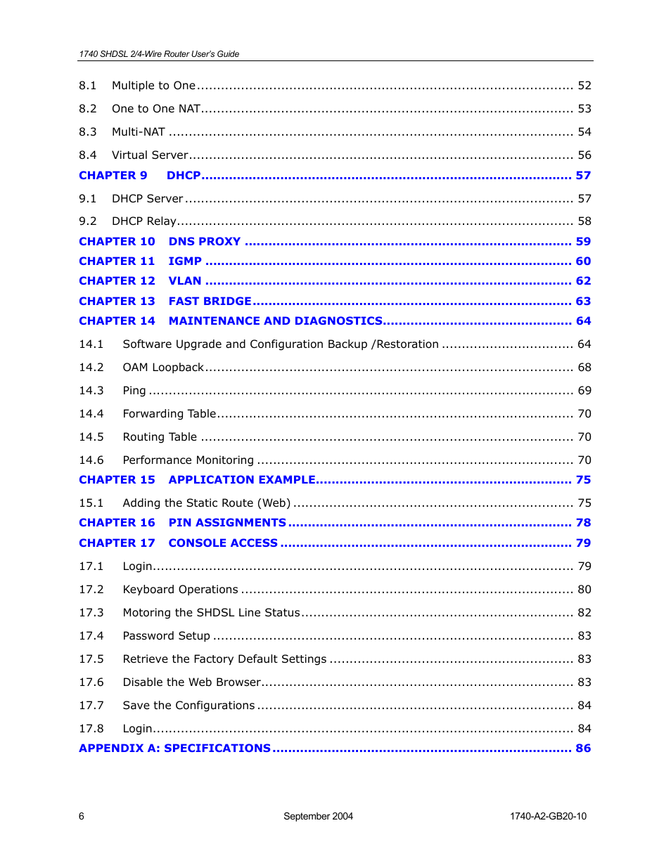 HP 1740 SHDSL User Manual | Page 6 / 87