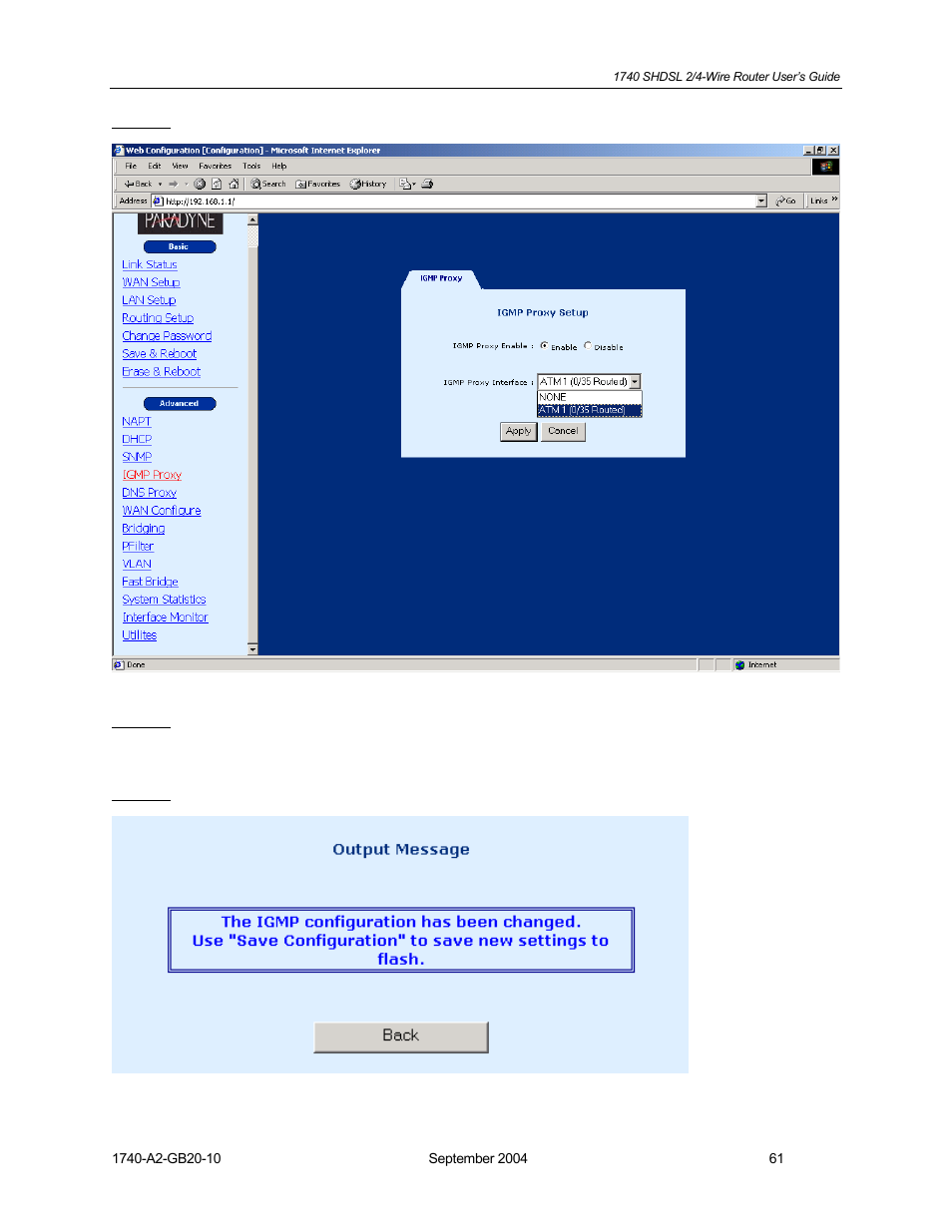 HP 1740 SHDSL User Manual | Page 61 / 87