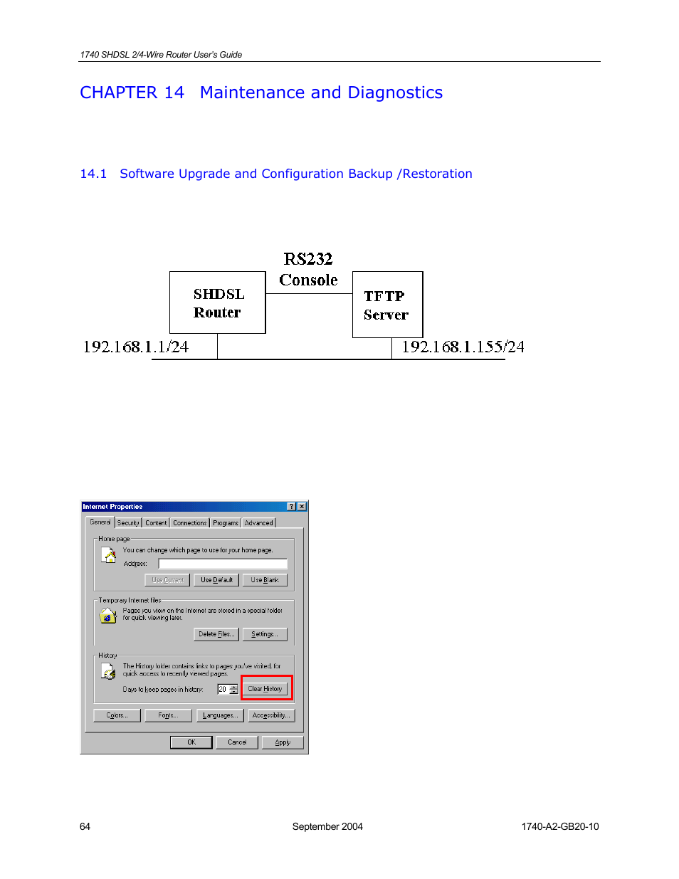 Maintenance and diagnostics, Chapter 14 | HP 1740 SHDSL User Manual | Page 64 / 87