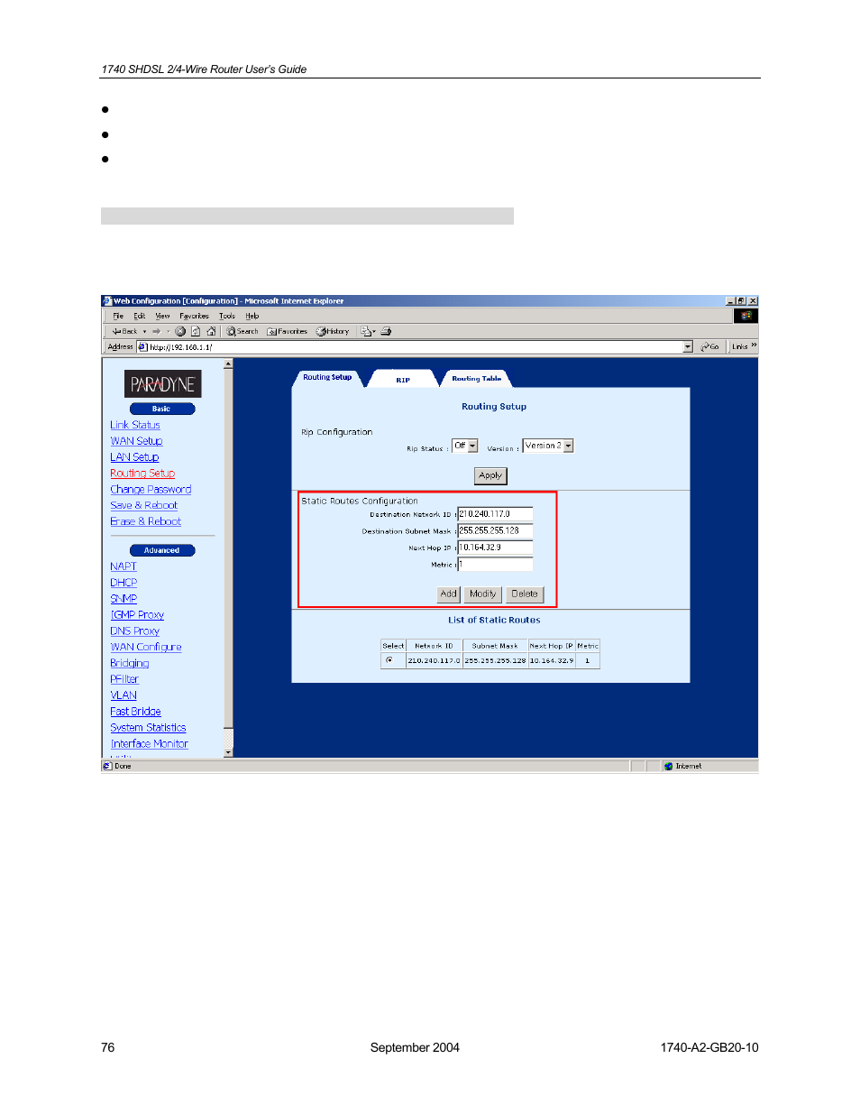 HP 1740 SHDSL User Manual | Page 76 / 87