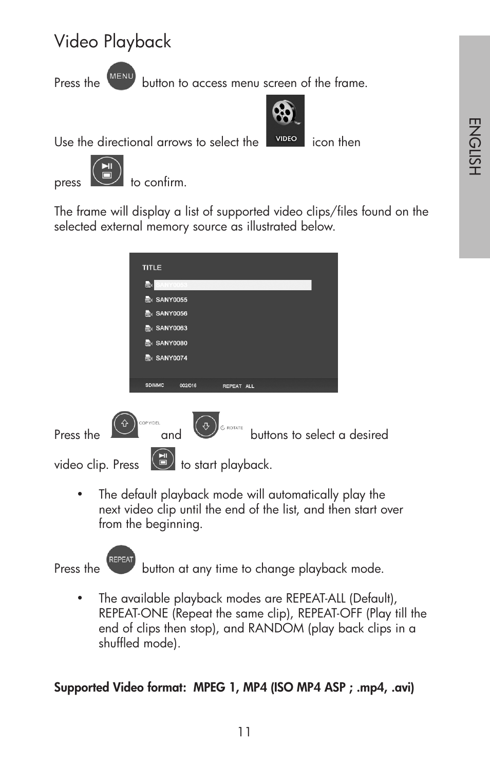 Video playback | HP df750 Series User Manual | Page 13 / 46