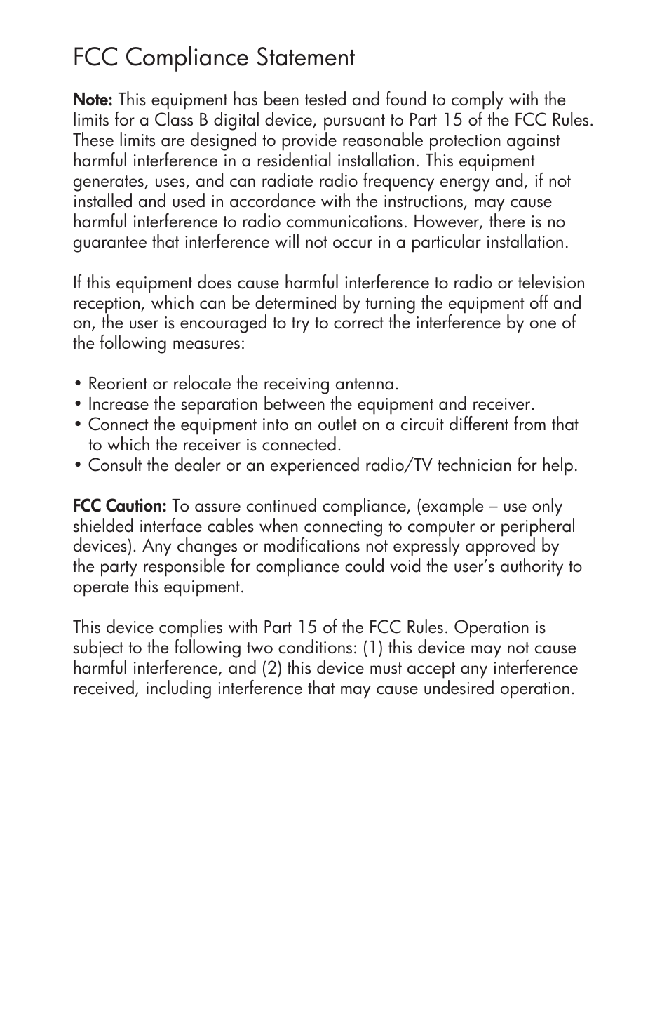 Fcc compliance statement | HP df750 Series User Manual | Page 2 / 46