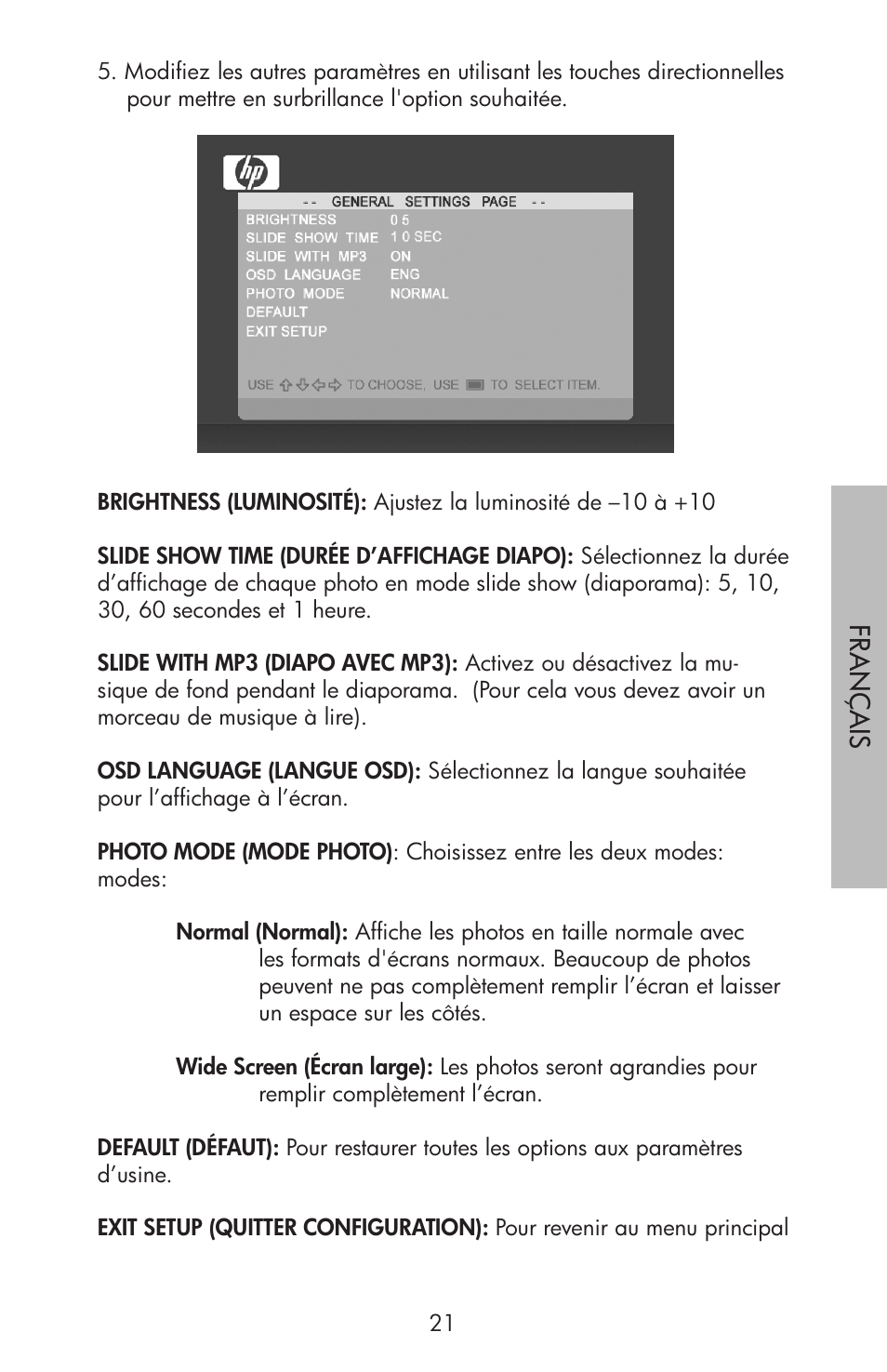 Fr ançai s | HP df750 Series User Manual | Page 23 / 46