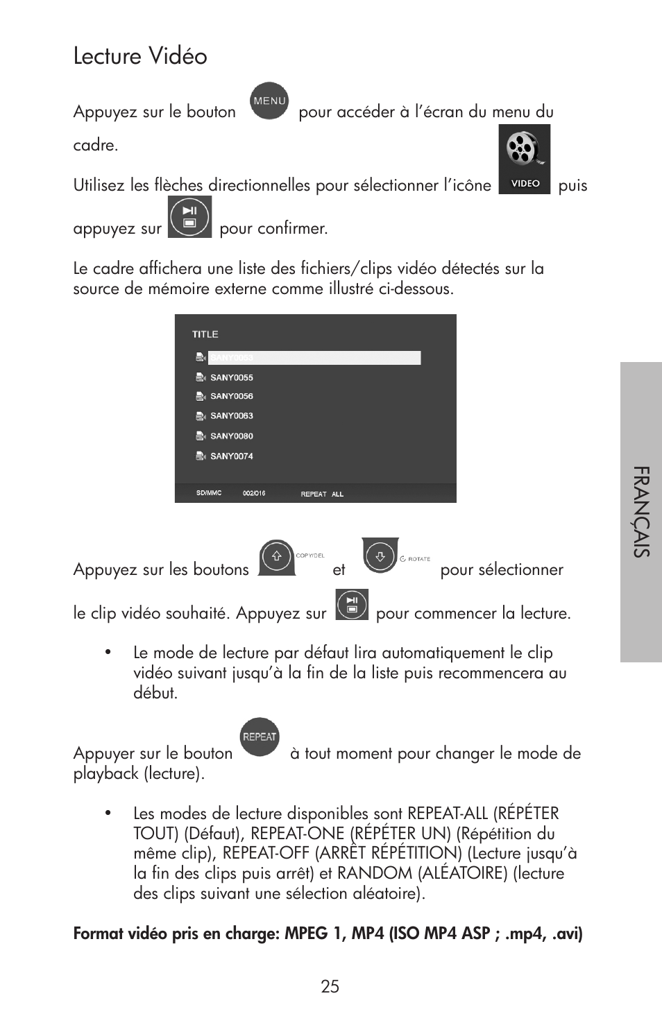 Lecture vidéo | HP df750 Series User Manual | Page 27 / 46