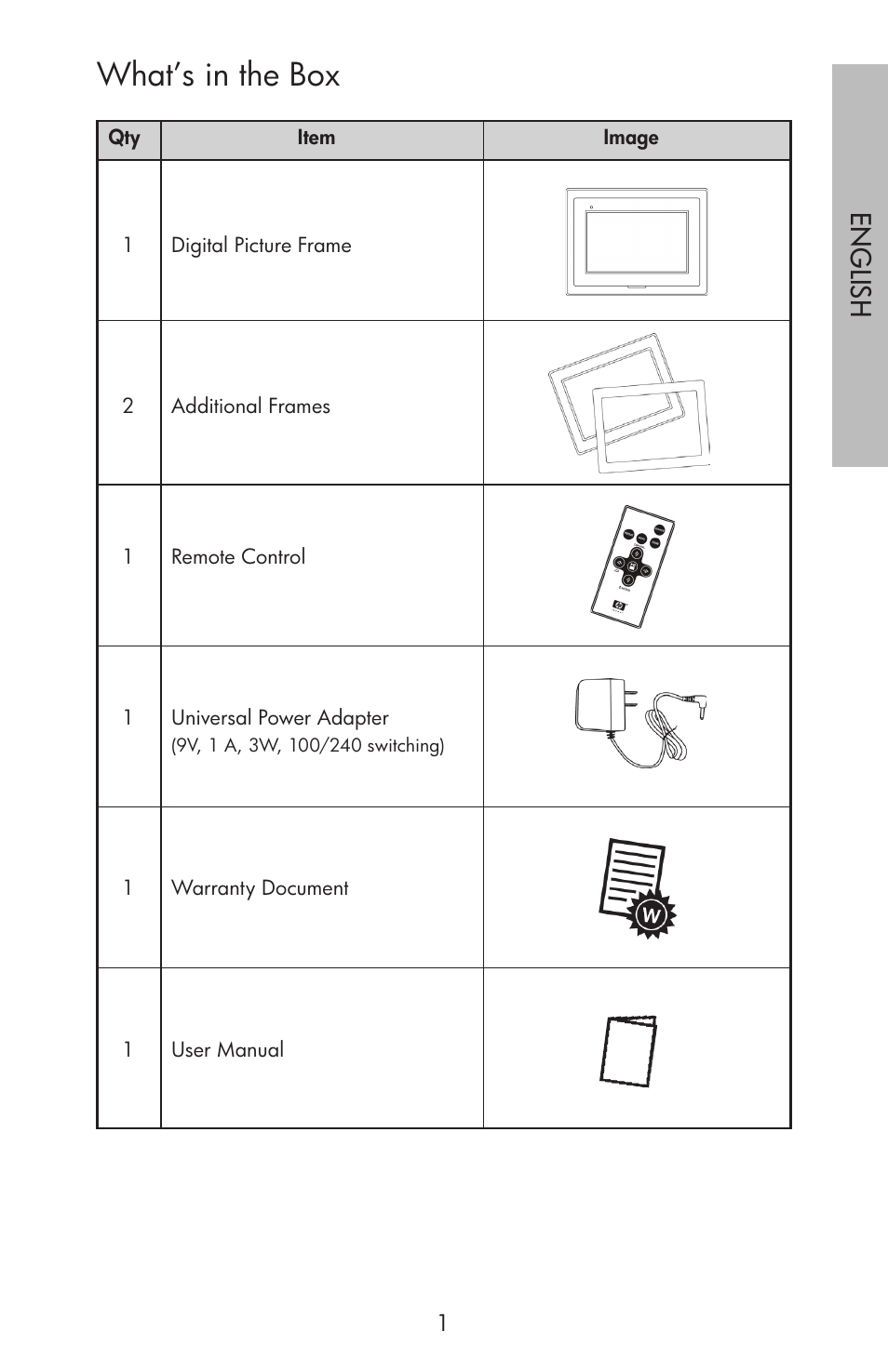 What’s in the box, Engli sh | HP df750 Series User Manual | Page 3 / 46