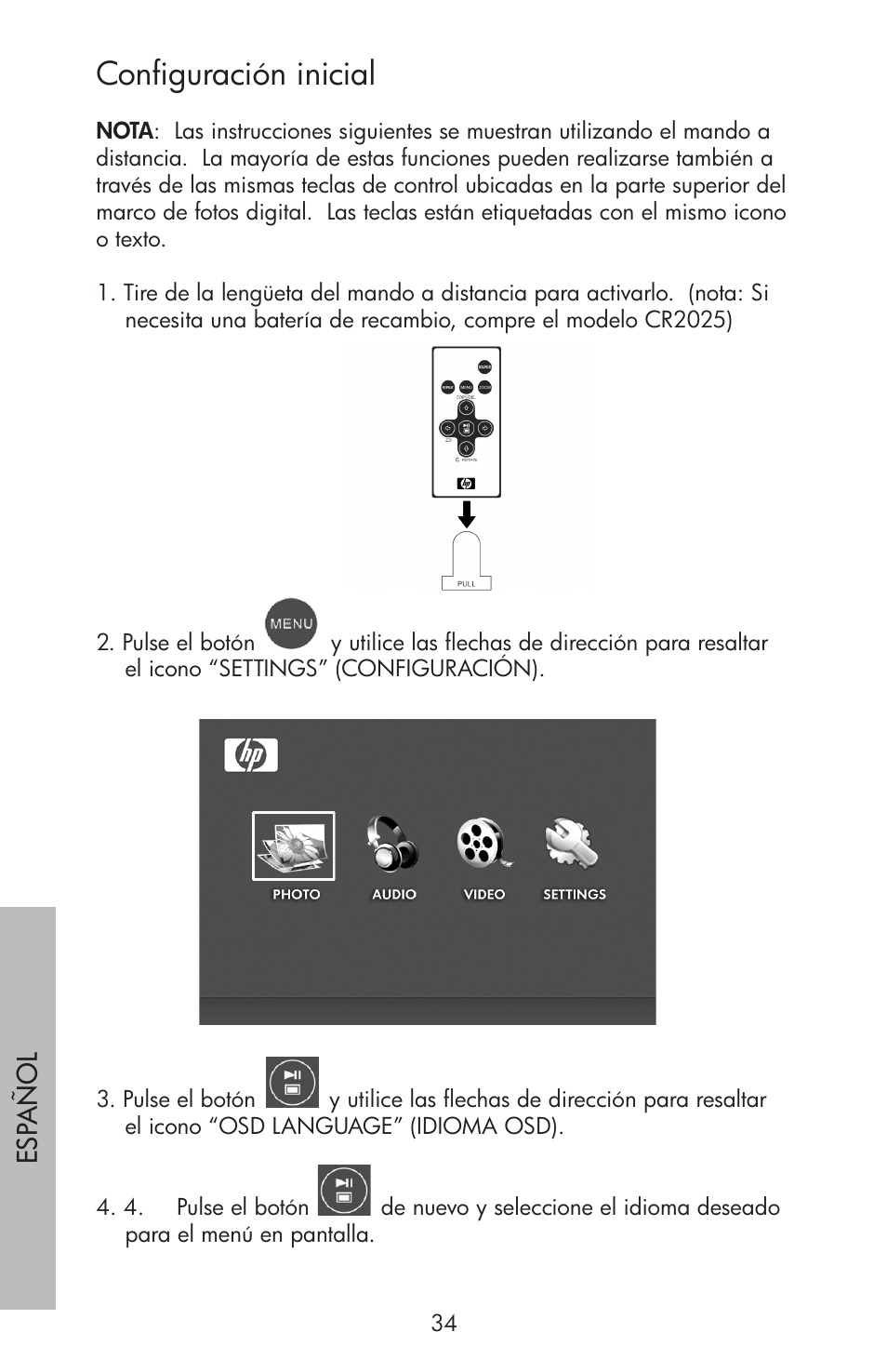 Configuración inicial | HP df750 Series User Manual | Page 36 / 46