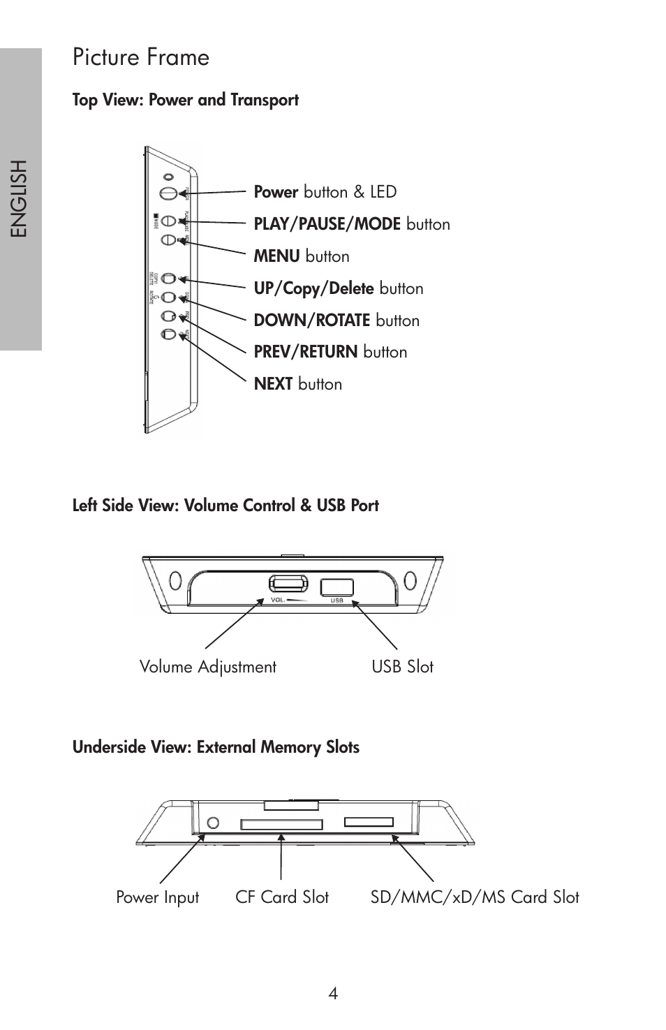 Picture frame, Engli sh | HP df750 Series User Manual | Page 6 / 46