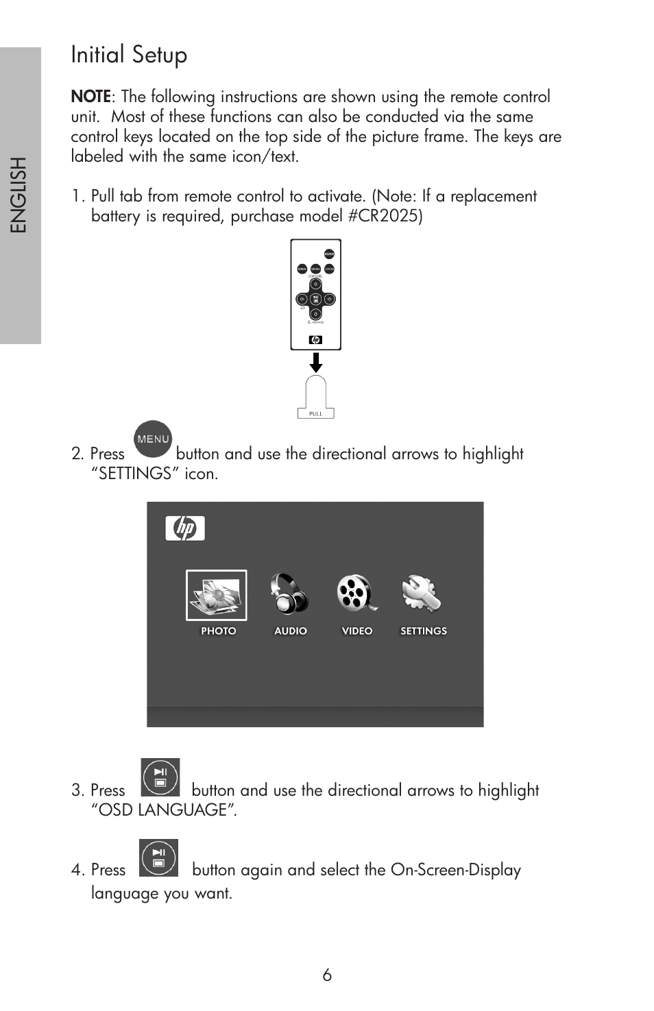 Initial setup | HP df750 Series User Manual | Page 8 / 46