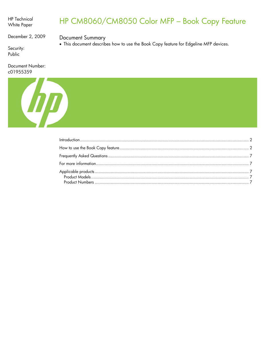 HP CM8060 User Manual | 7 pages