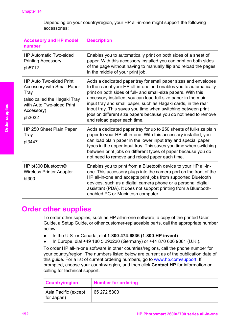 Order other supplies | HP 2600/2700 User Manual | Page 155 / 241