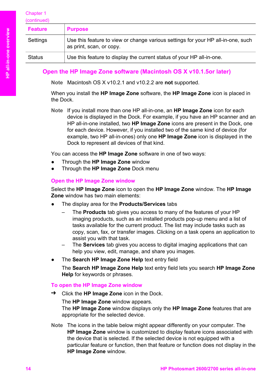 Open the hp image zone window | HP 2600/2700 User Manual | Page 17 / 241