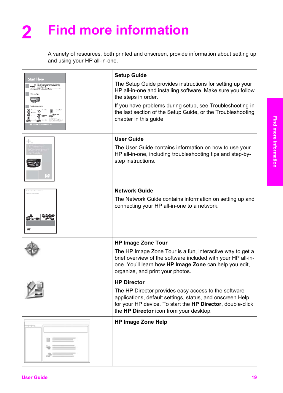 Find more information | HP 2600/2700 User Manual | Page 22 / 241