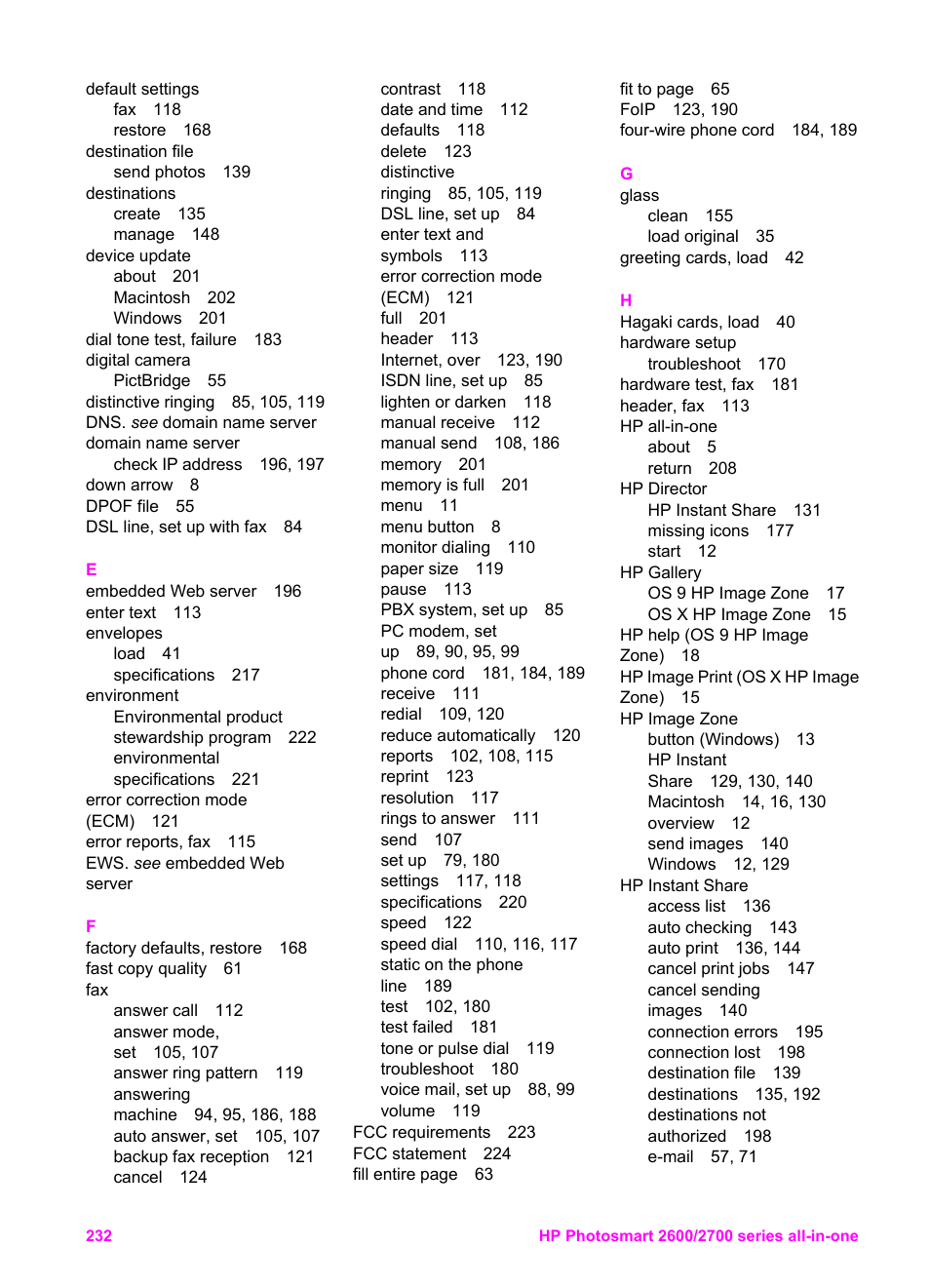 HP 2600/2700 User Manual | Page 235 / 241