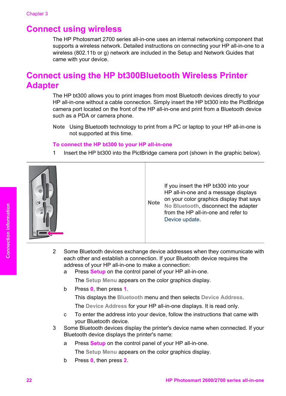 Connect using wireless | HP 2600/2700 User Manual | Page 25 / 241