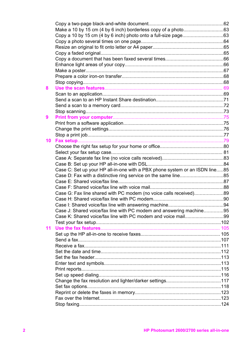 HP 2600/2700 User Manual | Page 5 / 241