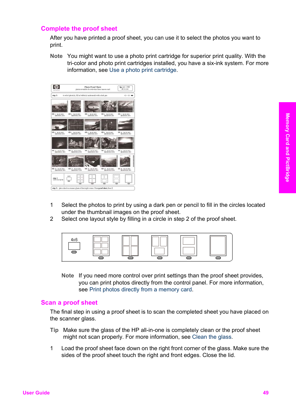 Complete the proof sheet, Scan a proof sheet | HP 2600/2700 User Manual | Page 52 / 241