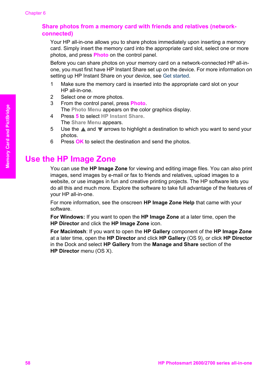 Use the hp image zone | HP 2600/2700 User Manual | Page 61 / 241
