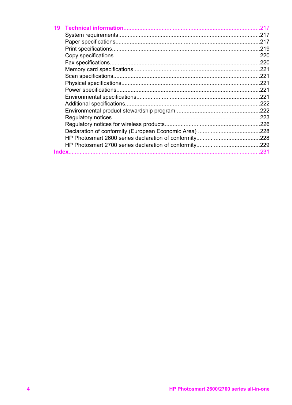 HP 2600/2700 User Manual | Page 7 / 241