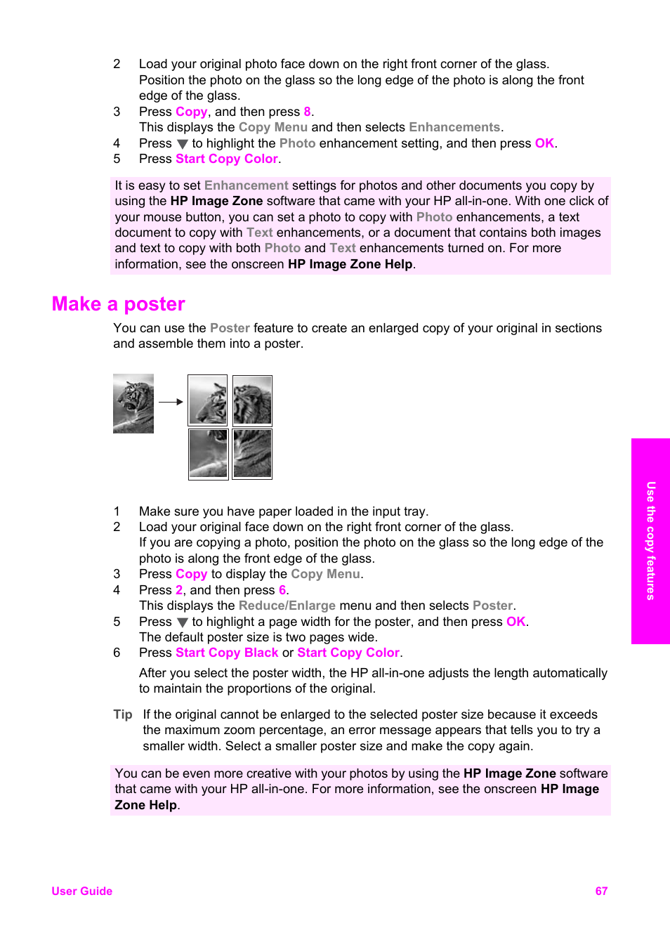Make a poster | HP 2600/2700 User Manual | Page 70 / 241