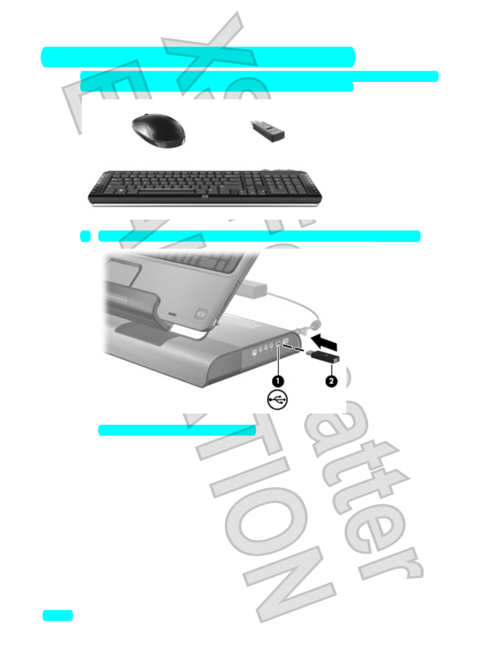 Connecting a wireless mouse and keyboard | HP XB4000 User Manual | Page 27 / 43