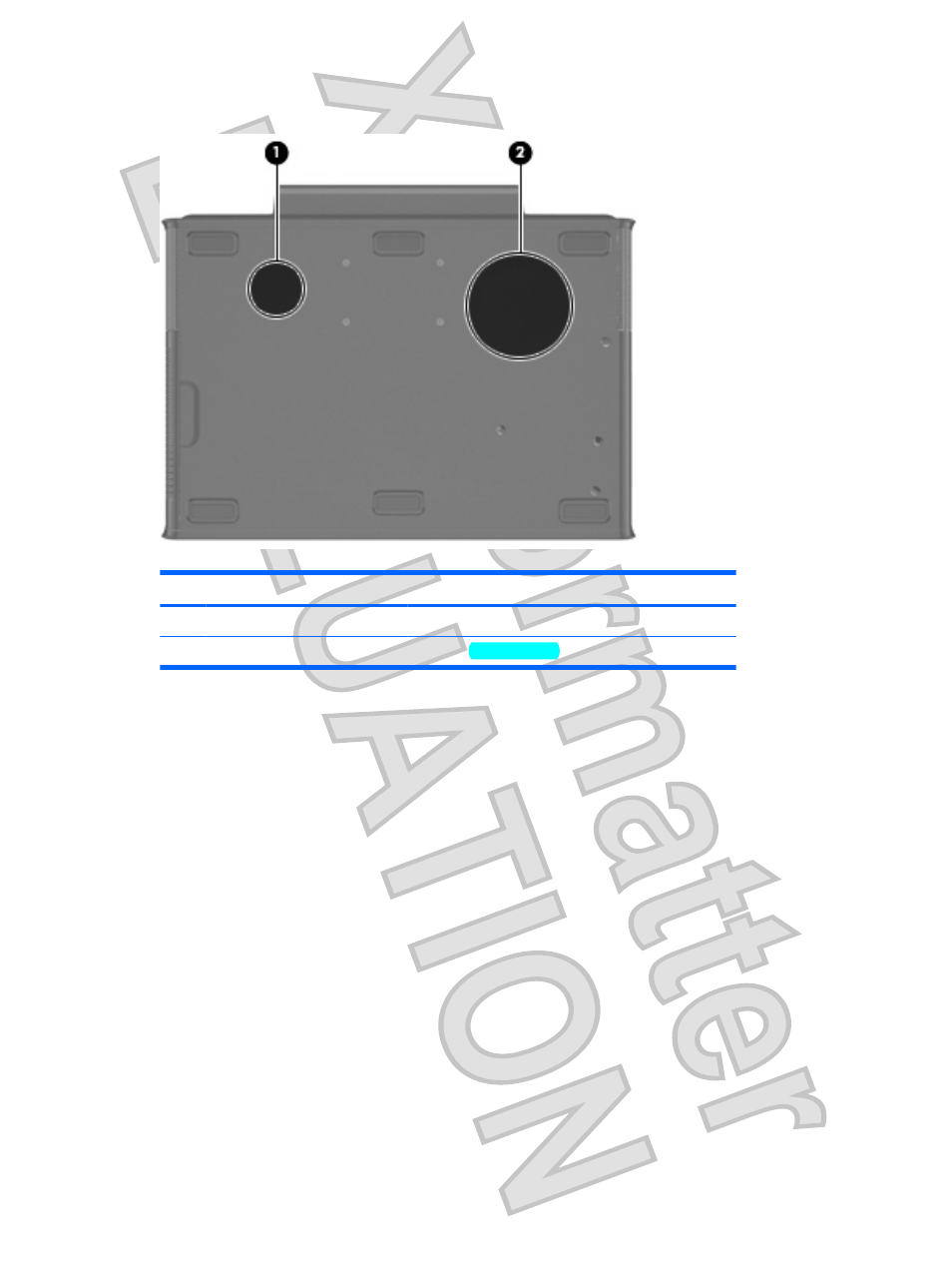 Bottom components | HP XB4000 User Manual | Page 7 / 43