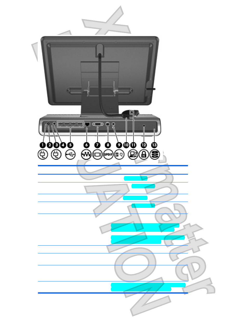 Rear panel components | HP XB4000 User Manual | Page 8 / 43