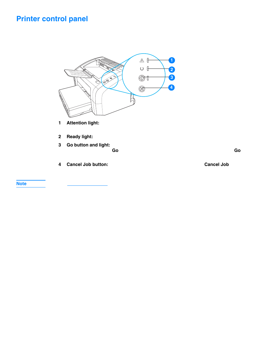 Printer control panel | HP 1010 User Manual | Page 15 / 122