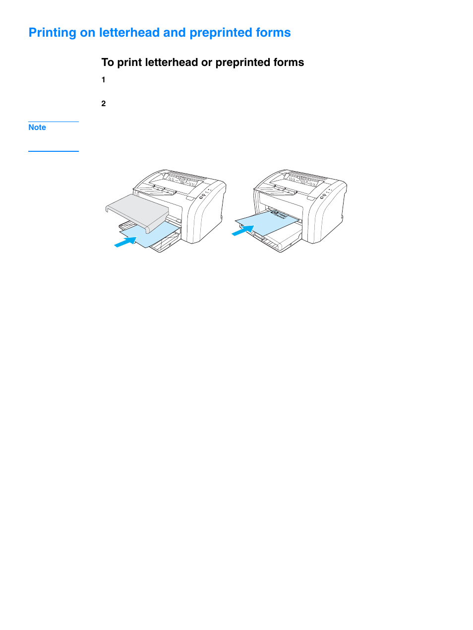 Printing on letterhead and preprinted forms, To print letterhead or preprinted forms | HP 1010 User Manual | Page 34 / 122