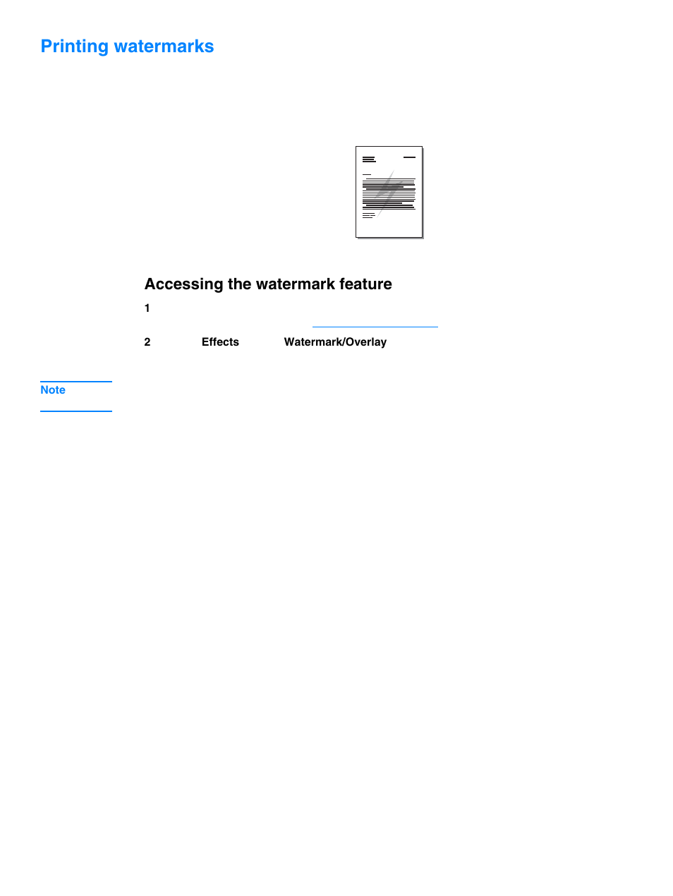 Printing watermarks, Accessing the watermark feature | HP 1010 User Manual | Page 38 / 122