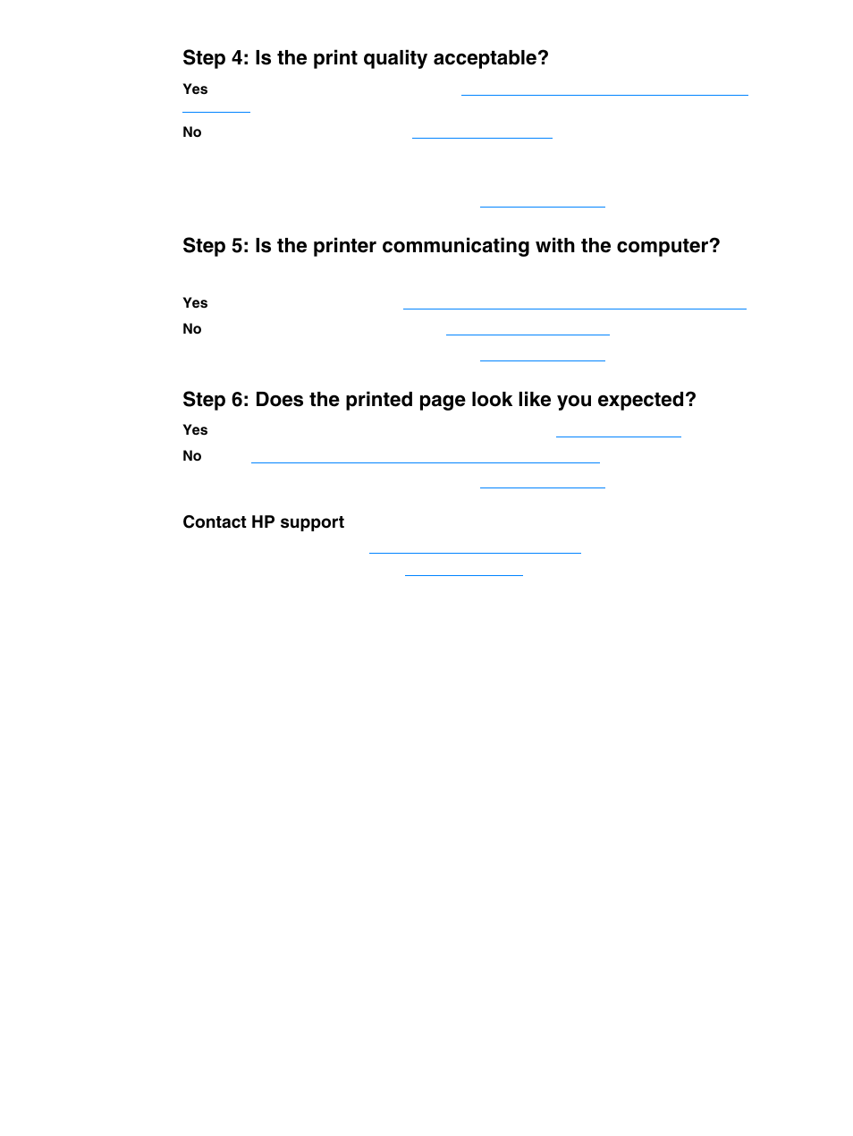 Step 4: is the print quality acceptable, Contact hp support | HP 1010 User Manual | Page 67 / 122