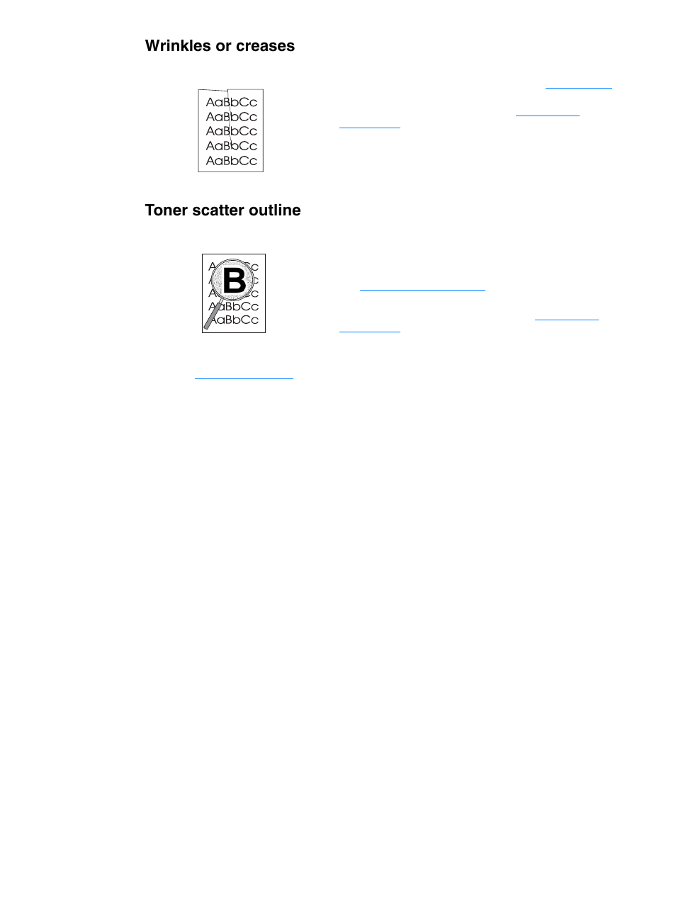 Wrinkles or creases, Toner scatter outline, Wrinkles or creases toner scatter outline | HP 1010 User Manual | Page 76 / 122