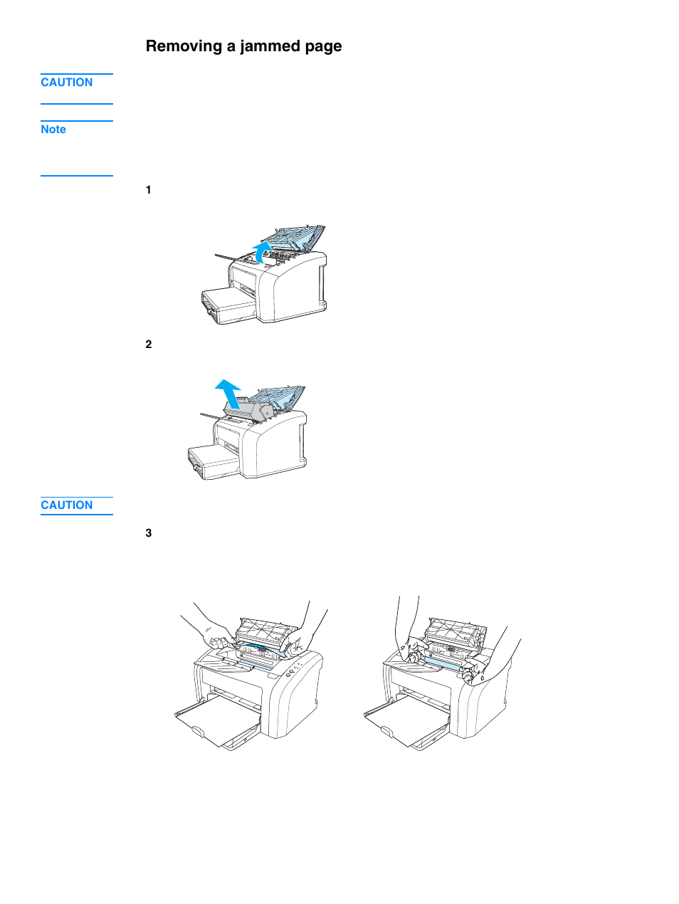 Removing a jammed page | HP 1010 User Manual | Page 78 / 122