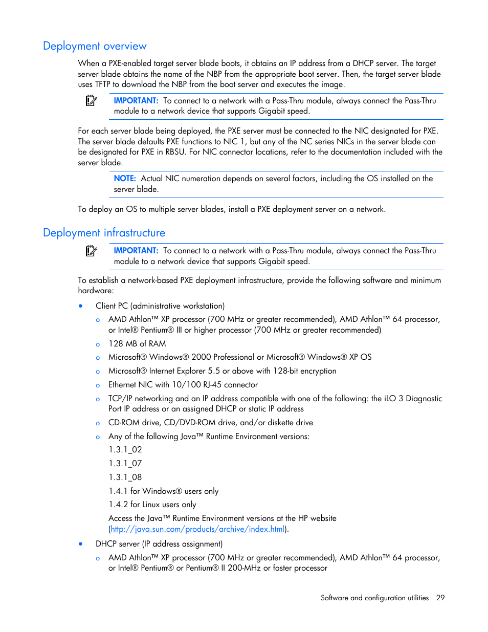 Deployment overview, Deployment infrastructure | HP BL2X220C User Manual | Page 29 / 82