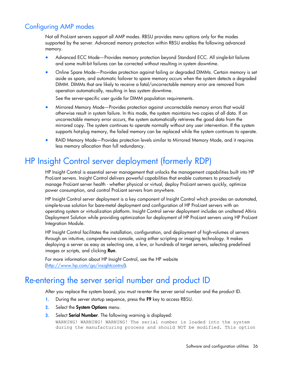 Configuring amp modes | HP BL2X220C User Manual | Page 36 / 82