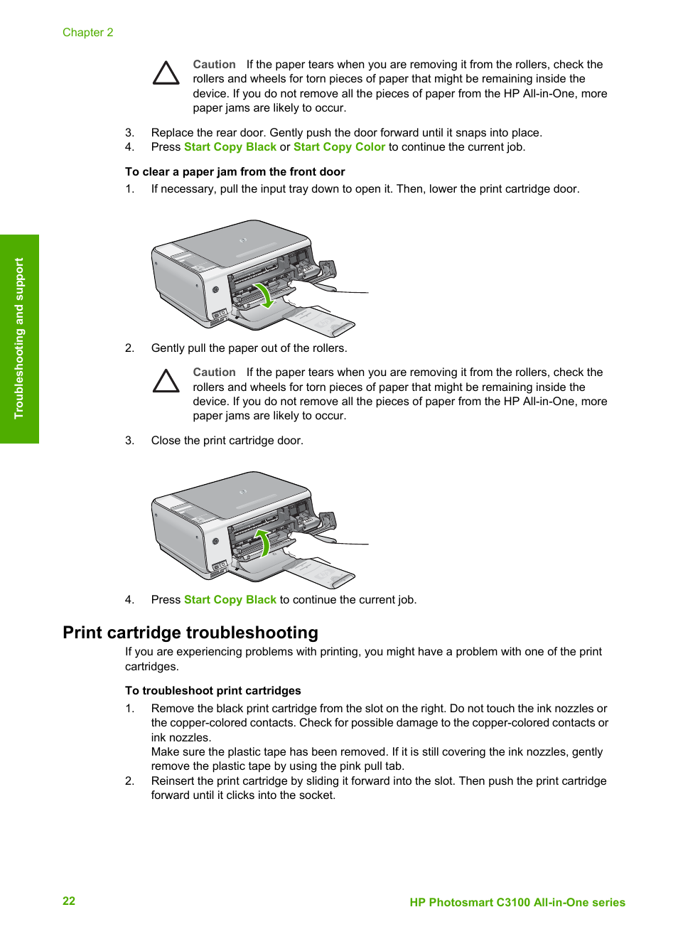 Print cartridge troubleshooting | HP C4680 User Manual | Page 25 / 35