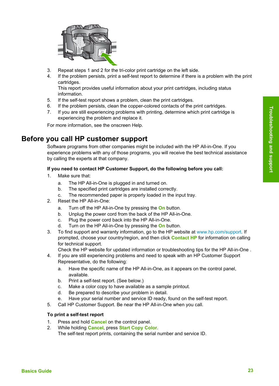 Before you call hp customer support | HP C4680 User Manual | Page 26 / 35