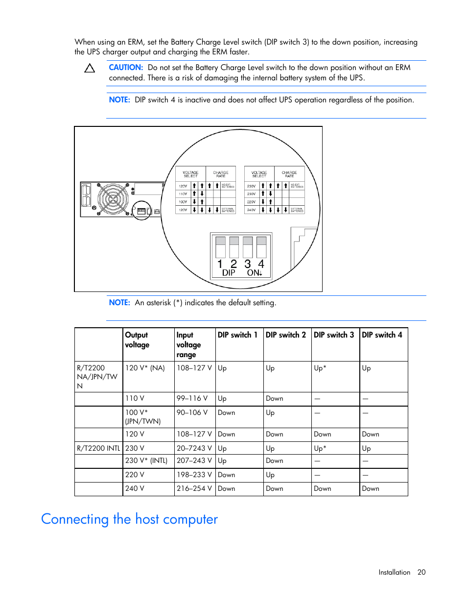 Connecting the host computer | HP T2200 User Manual | Page 20 / 55