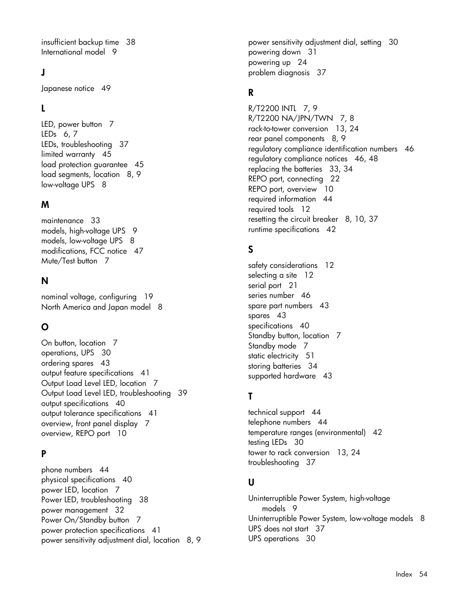 HP T2200 User Manual | Page 54 / 55