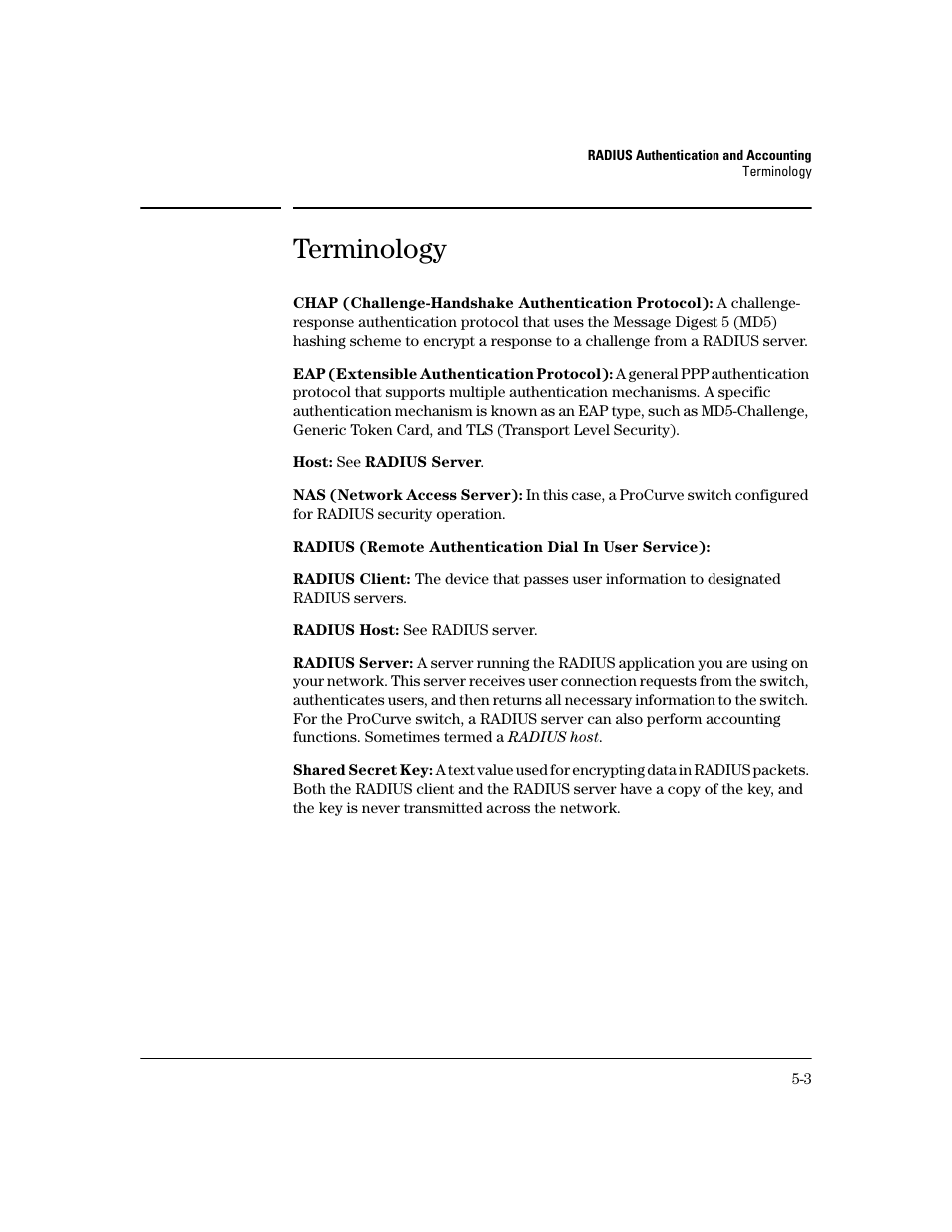 Terminology, Terminology -3 | HP 2600 Series User Manual | Page 103 / 306