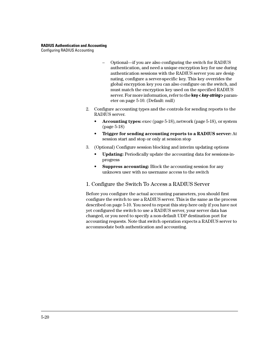 Configure the switch to access a radius server | HP 2600 Series User Manual | Page 120 / 306