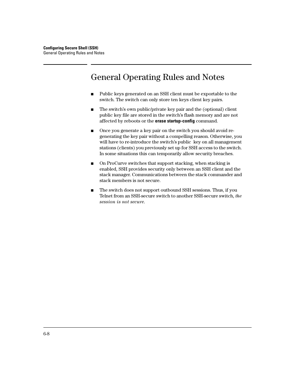 General operating rules and notes, General operating rules and notes -8 | HP 2600 Series User Manual | Page 140 / 306