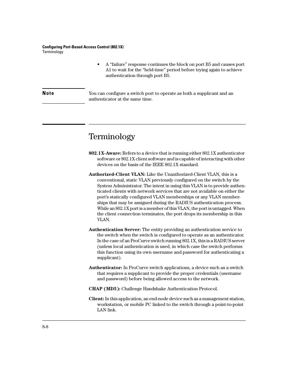 Terminology, Terminology -8 | HP 2600 Series User Manual | Page 190 / 306