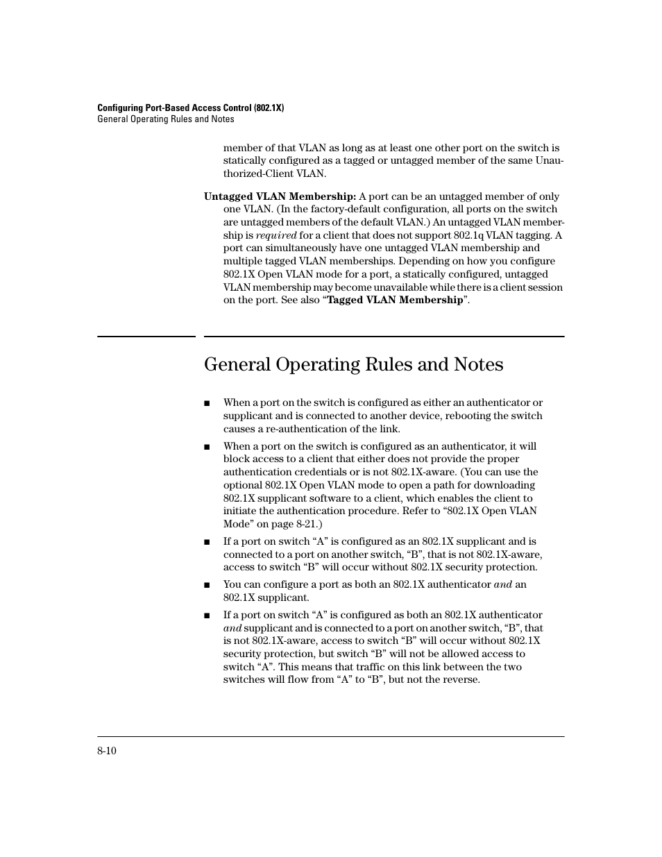 General operating rules and notes, General operating rules and notes -10 | HP 2600 Series User Manual | Page 192 / 306