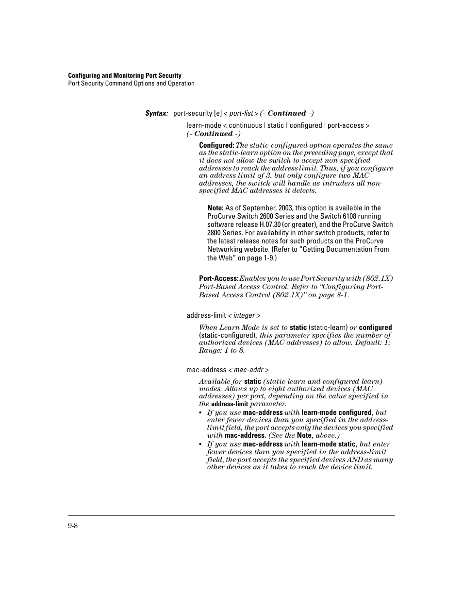 HP 2600 Series User Manual | Page 238 / 306