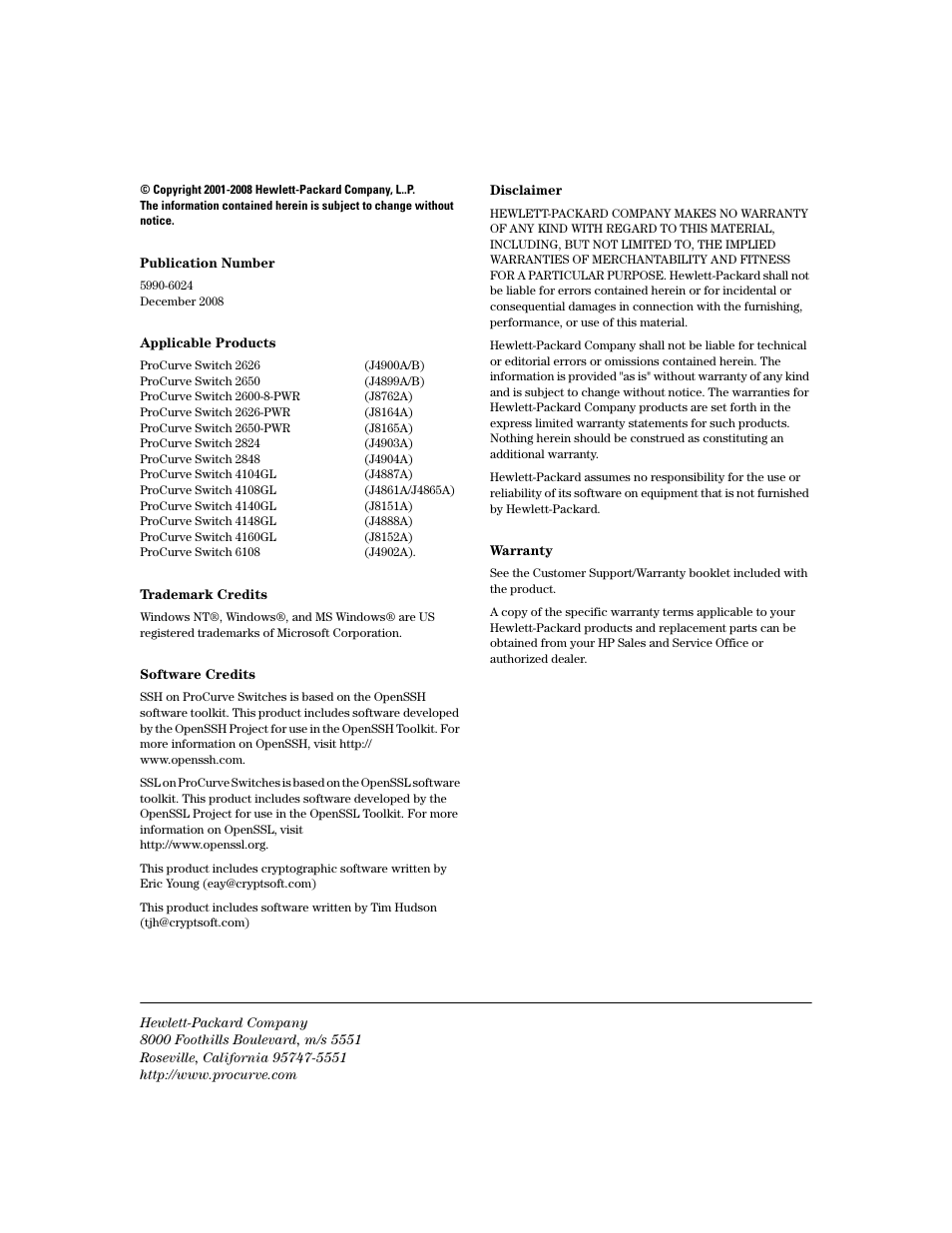 HP 2600 Series User Manual | Page 4 / 306